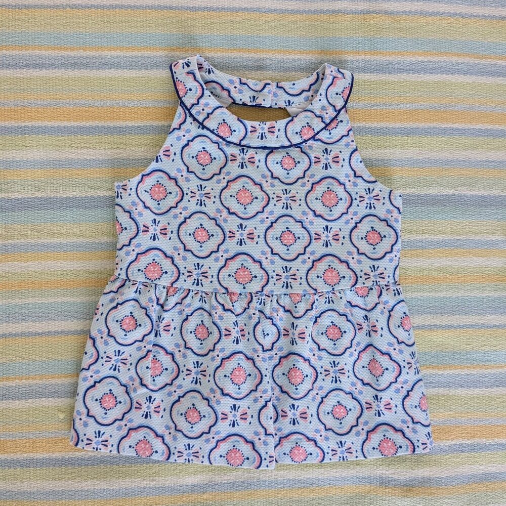 ⭐Janie & Jack pastels peplum flounce tank top size 6